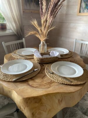 НАБОР САЛФЕТОК ДЛЯ СЕРВИРОВКИ СТОЛА из джутовой косы С ХЛЕБНОЙ КОРЗИНОЙ