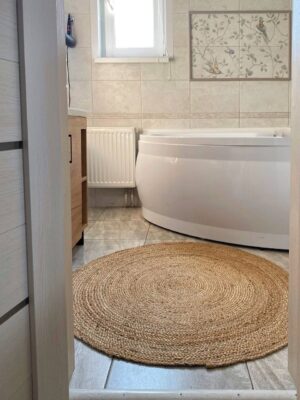 ковер круглый из джутовой косы