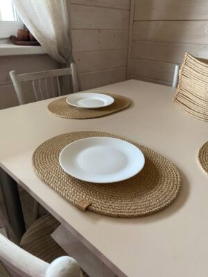 Салфетка для сервировки стола из джута, овал